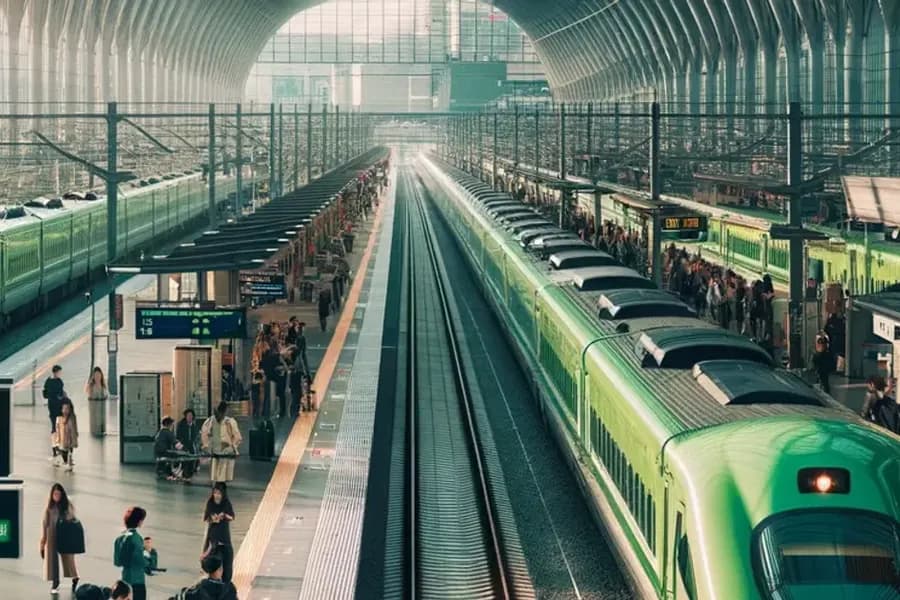 Illustration of a railway station