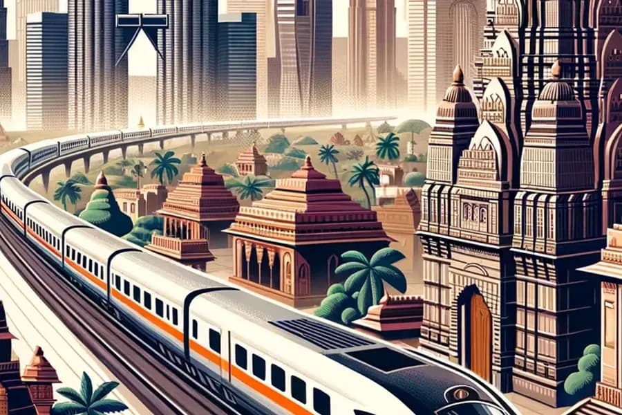 Illustration of a highspeed train.