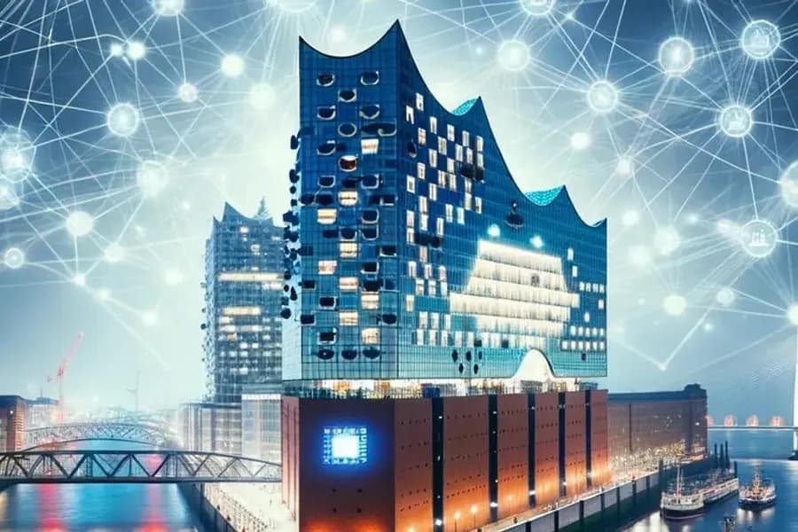 Illustration of digital Hamburg