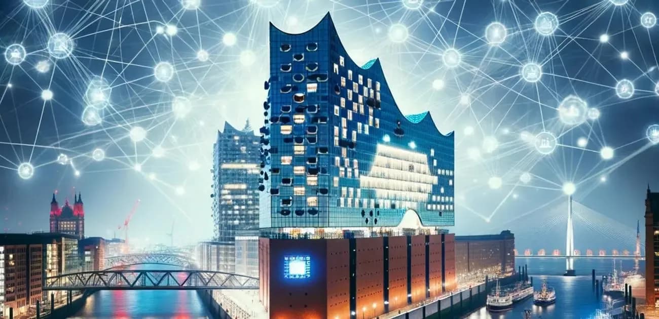 Illustration of digital Hamburg