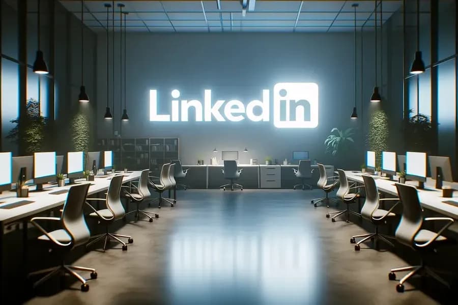 Illustration of an empty LinkedIn office