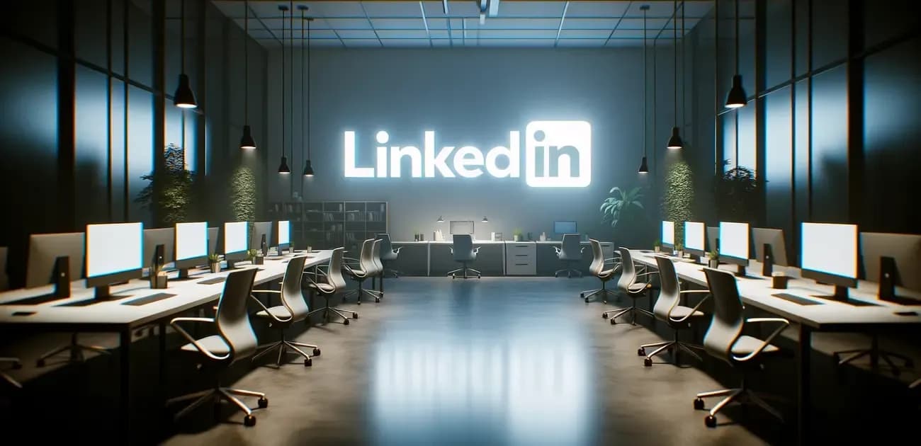 Illustration of an empty LinkedIn office